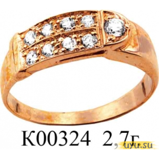 Золотое кольцо 585 пробы с фианитом, К00324