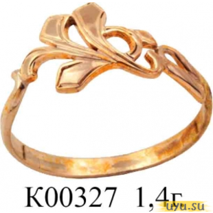 Золотое кольцо 585 пробы без камней К00327