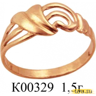Золотое кольцо 585 пробы без камней К00329