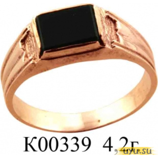 Золотое кольцо 585 пробы с ониксом, К00339