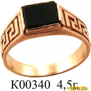 Золотое кольцо 585 пробы с ониксом, К00340