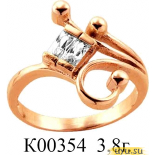 Золотое кольцо 585 пробы с фианитом, К00354