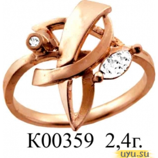 Золотое кольцо 585 пробы с фианитом, К00359
