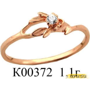 Золотое кольцо 585 пробы с фианитом, К00372