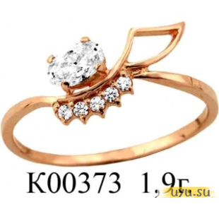 Золотое кольцо 585 пробы с фианитом, К00373