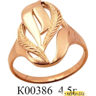 Золотое кольцо 585 пробы без камней К00386