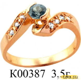 Золотое кольцо 585 пробы с фианитом, К00387