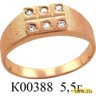 Золотое кольцо 585 пробы с фианитом, К00388