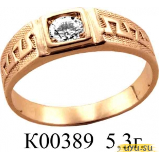 Золотое кольцо 585 пробы с фианитом, К00389
