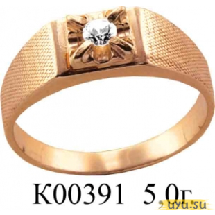 Золотое кольцо 585 пробы с фианитом, К00391