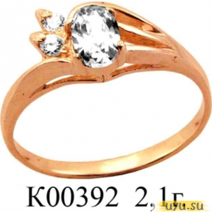 Золотое кольцо 585 пробы с фианитом, К00392