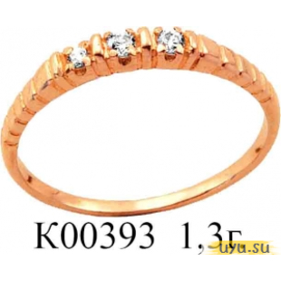 Золотое кольцо 585 пробы с фианитом, К00393