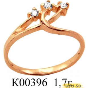 Золотое кольцо 585 пробы с фианитом, К00396