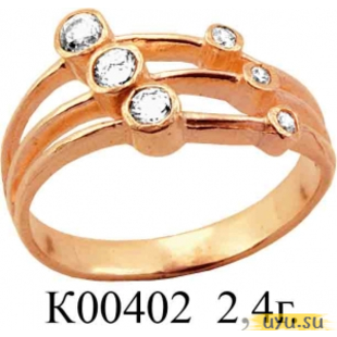 Золотое кольцо 585 пробы с фианитом, К00402