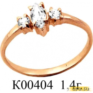 Золотое кольцо 585 пробы с фианитом, К00404