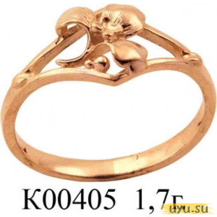 Золотое кольцо 585 пробы без камней К00405