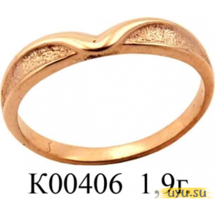 Золотое кольцо 585 пробы без камней К00406