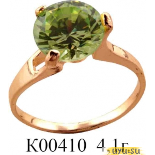 Золотое кольцо 585 пробы с фианитом, К00410