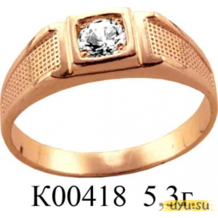 Золотое кольцо 585 пробы с фианитом, К00418