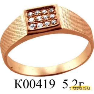 Золотое кольцо 585 пробы с фианитом, К00419