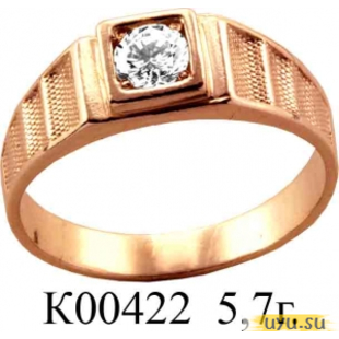 Золотое кольцо 585 пробы с фианитом, К00422