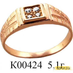 Золотое кольцо 585 пробы с фианитом, К00424