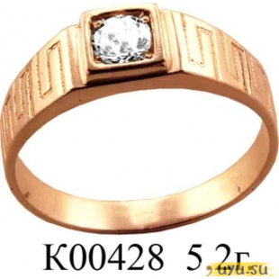 Золотое кольцо 585 пробы с фианитом, К00428