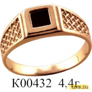 Золотое кольцо 585 пробы с ониксом, К00432