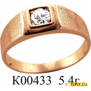 Золотое кольцо 585 пробы с фианитом, К00433
