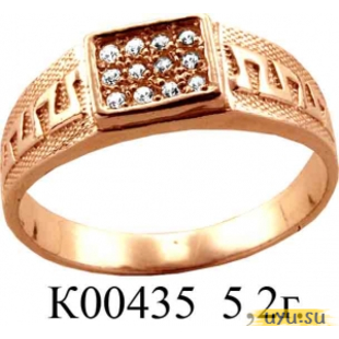 Золотое кольцо 585 пробы с фианитом, К00435