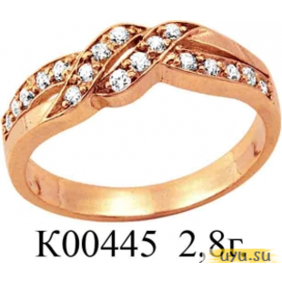 Золотое кольцо 585 пробы с фианитом, К00445