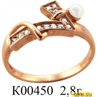 Золотое кольцо 585 пробы с фианитом, К00450