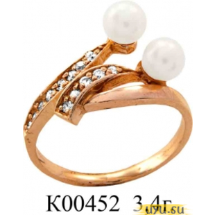 Золотое кольцо 585 пробы с фианитом, К00452