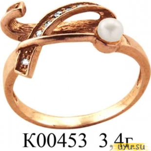 Золотое кольцо 585 пробы с фианитом, К00453