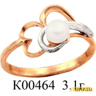 Золотое кольцо 585 пробы с фианитом, К00464