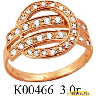 Золотое кольцо 585 пробы с фианитом, К00466