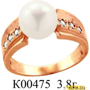 Золотое кольцо 585 пробы с фианитом, К00475