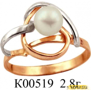 Золотое кольцо 585 пробы с фианитом, К00519