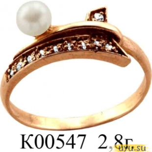 Золотое кольцо 585 пробы с фианитом, К00547