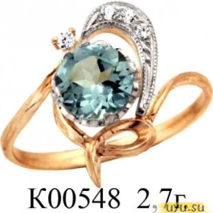 Золотое кольцо 585 пробы с фианитом, К00548