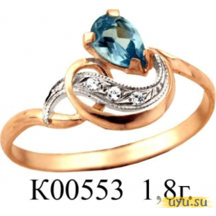 Золотое кольцо 585 пробы с фианитом, К00553