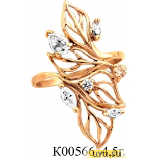 Золотое кольцо 585 пробы с фианитом, К00566