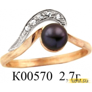 Золотое кольцо 585 пробы с фианитом, К00570