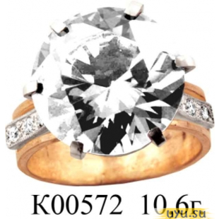 Золотое кольцо 585 пробы с фианитом, К00572