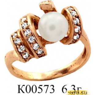 Золотое кольцо 585 пробы с фианитом, К00573