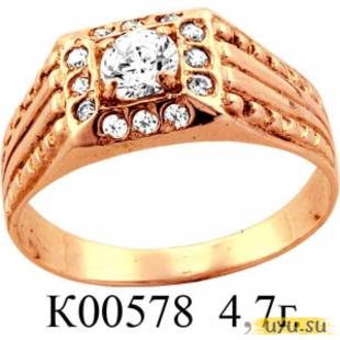 Золотое кольцо 585 пробы с фианитом, К00578