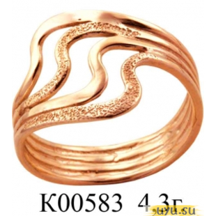 Золотое кольцо 585 пробы без камней К00583