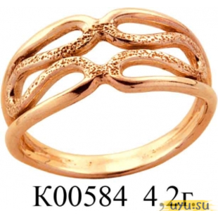 Золотое кольцо 585 пробы без камней К00584