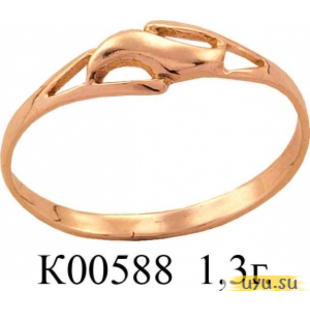 Золотое кольцо 585 пробы без камней К00588