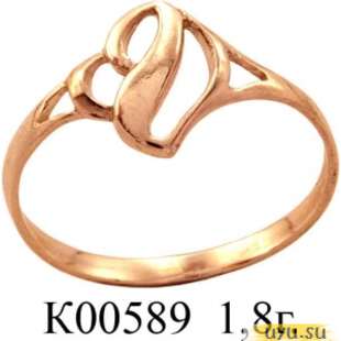 Золотое кольцо 585 пробы без камней К00589